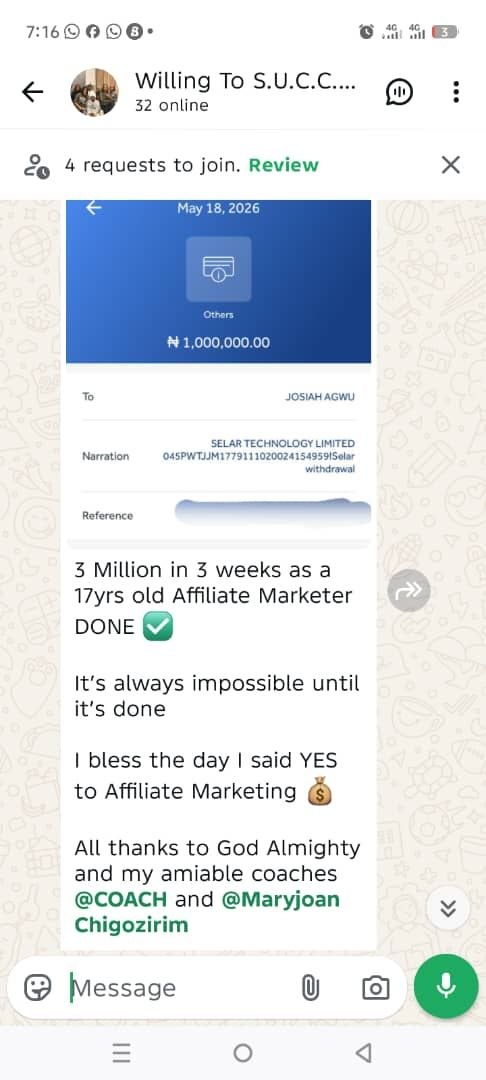 Another one million naira success story